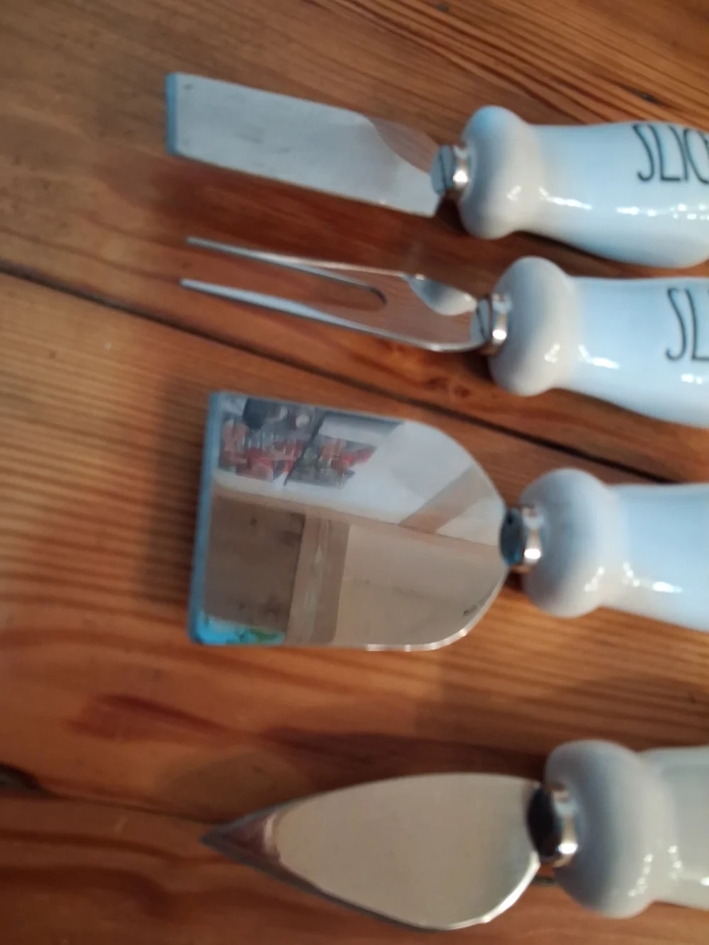Rae Dunn White Cheese Serving Tools - Slice Sliver Spread Shave